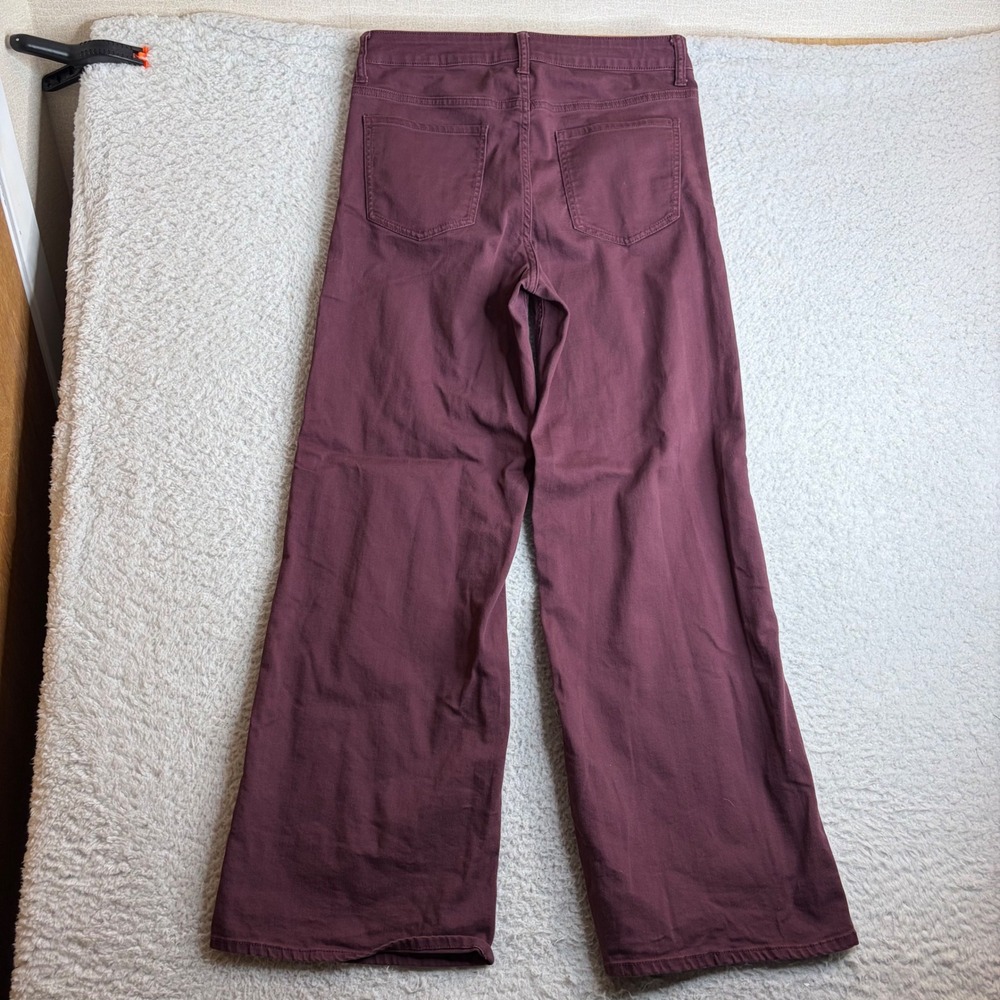 Quince Bella Stretch Wide Leg Jeans 31x31 Wine Burgundy High Rise W-PNT-171